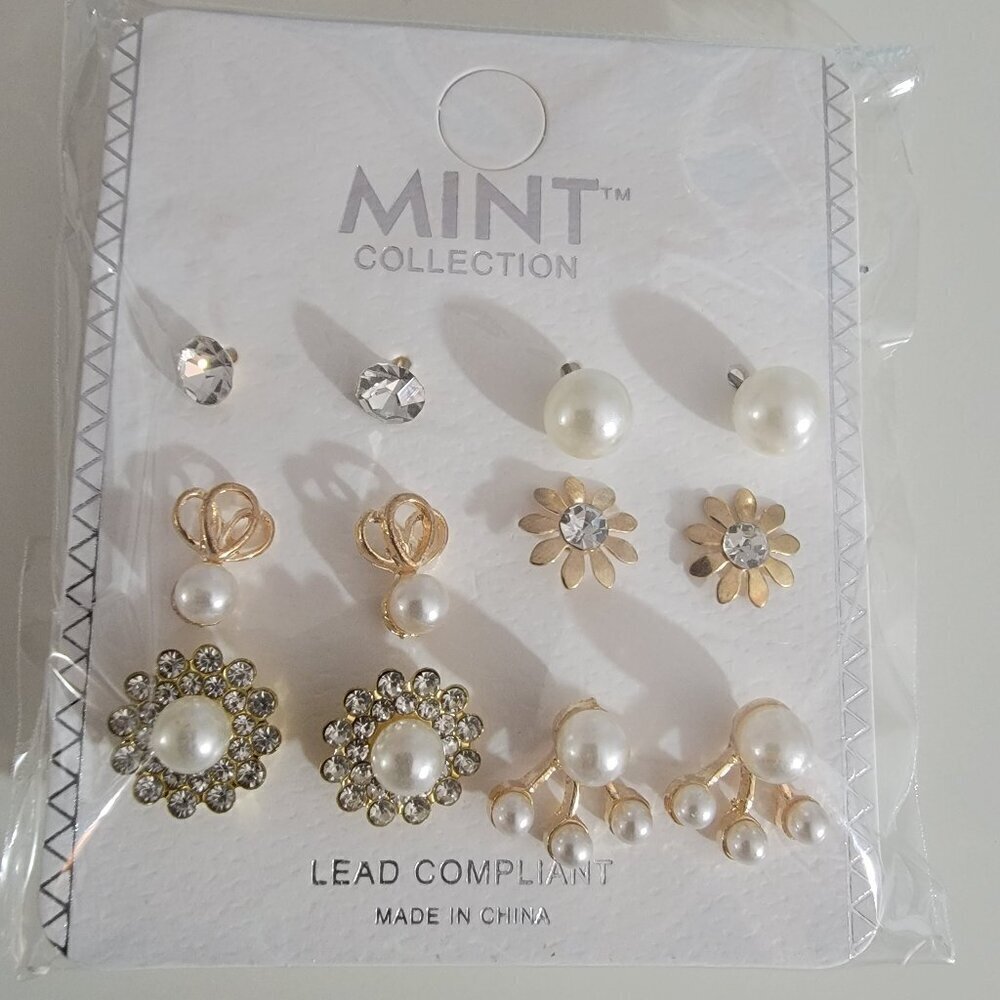 ❤️MINT Earring Set of Six Pierced Post Earrings NEW ❤️